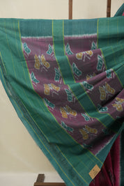 Rani Pink Pochampalli Cotton Ikat Saree - SRRPPCIS685