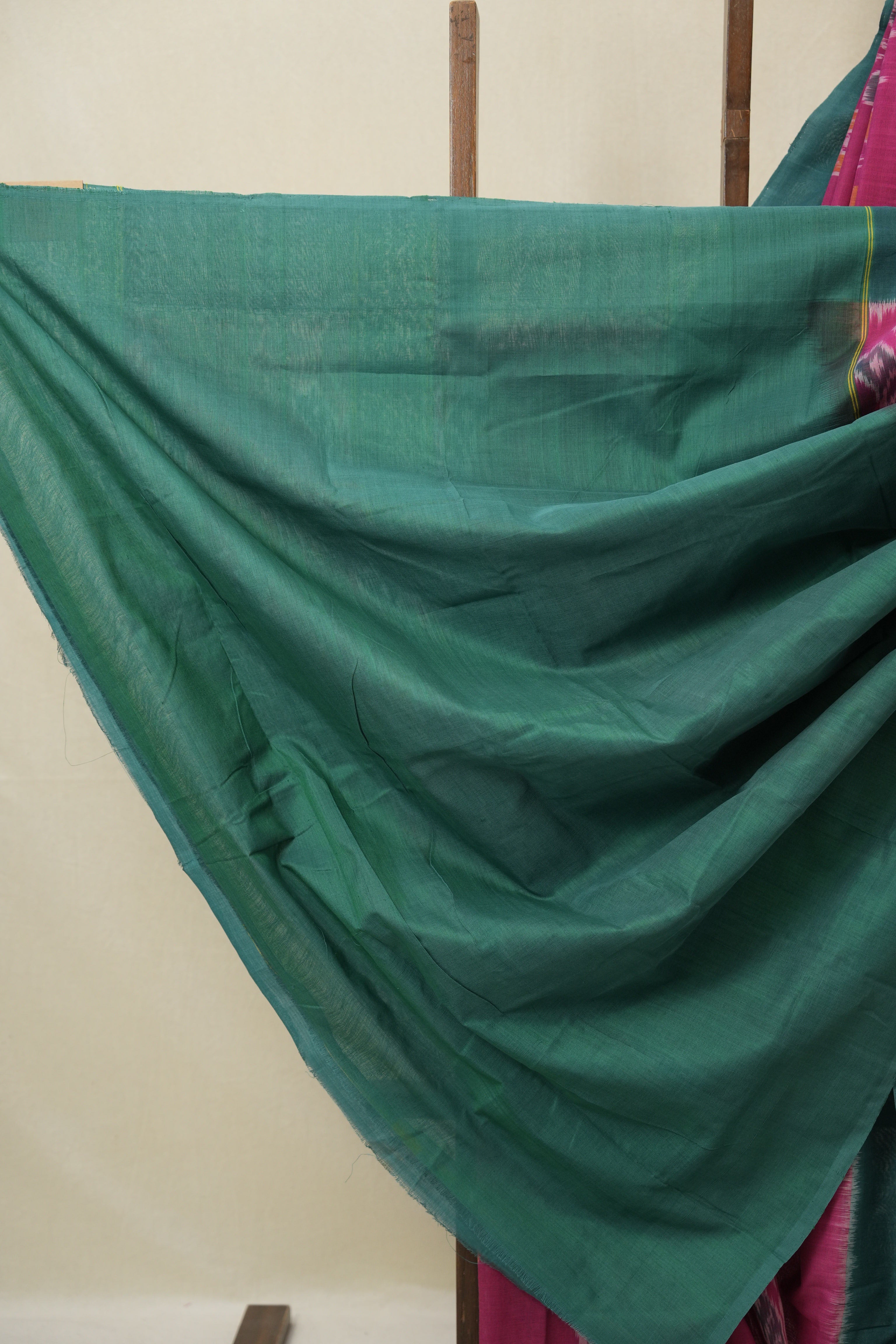 Rani Pink Pochampalli Cotton Ikat Saree - SRRPPCIS685