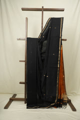 Black Maheshwari Saree - SRBMS1220