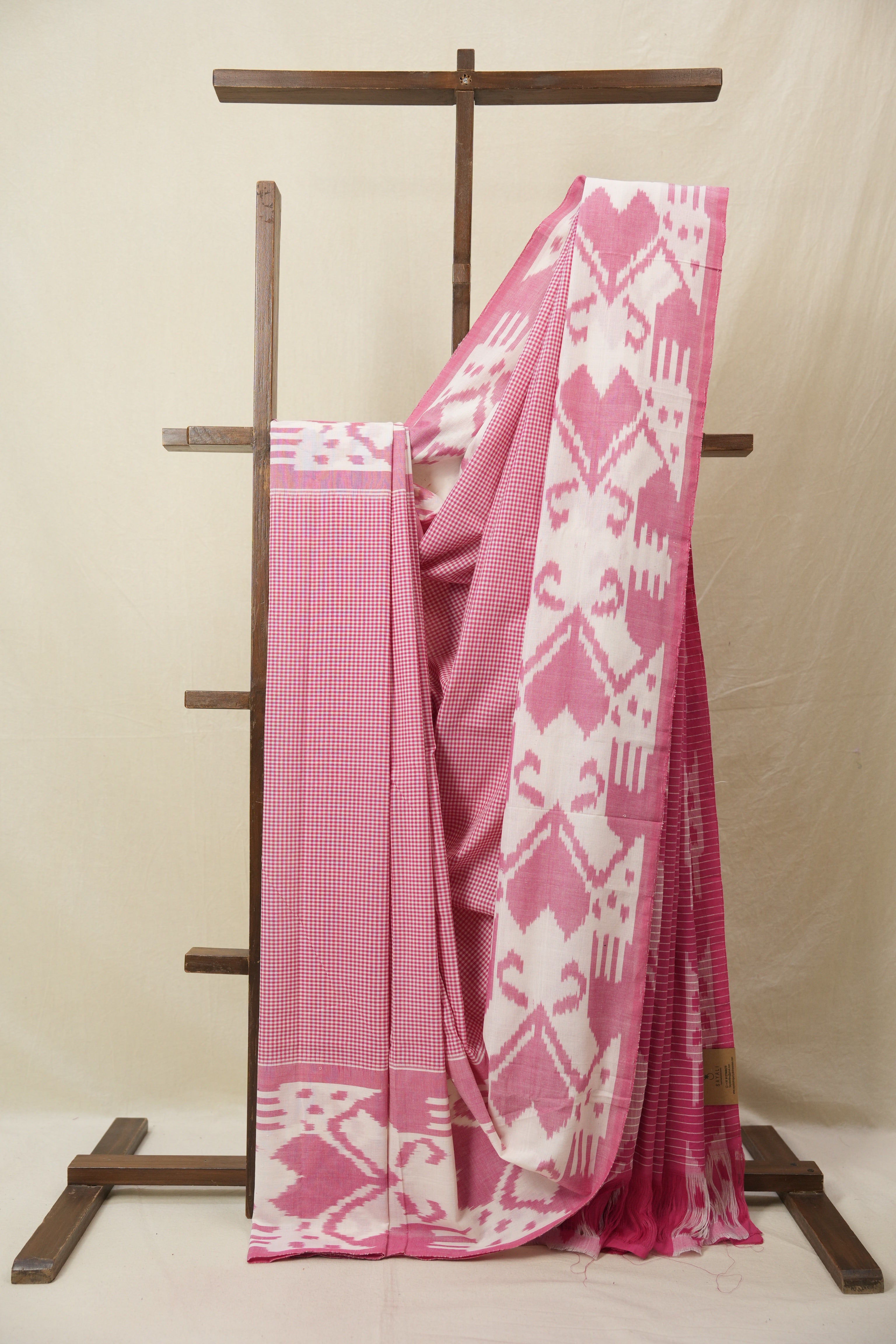 Pink Pochampalli Cotton Ikat Saree - SRPPCIS712