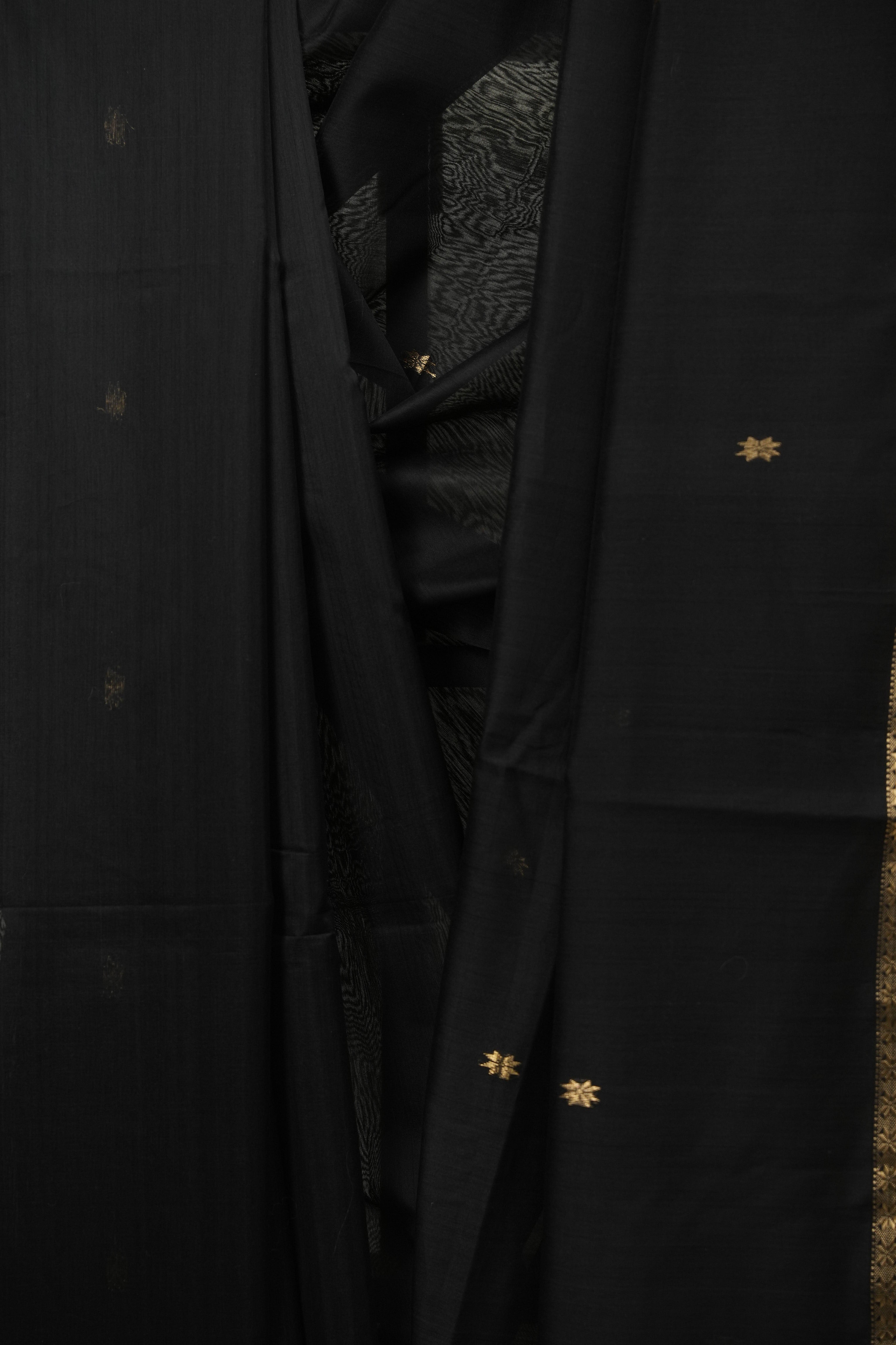 Black Maheshwari Saree - SRBMS1220