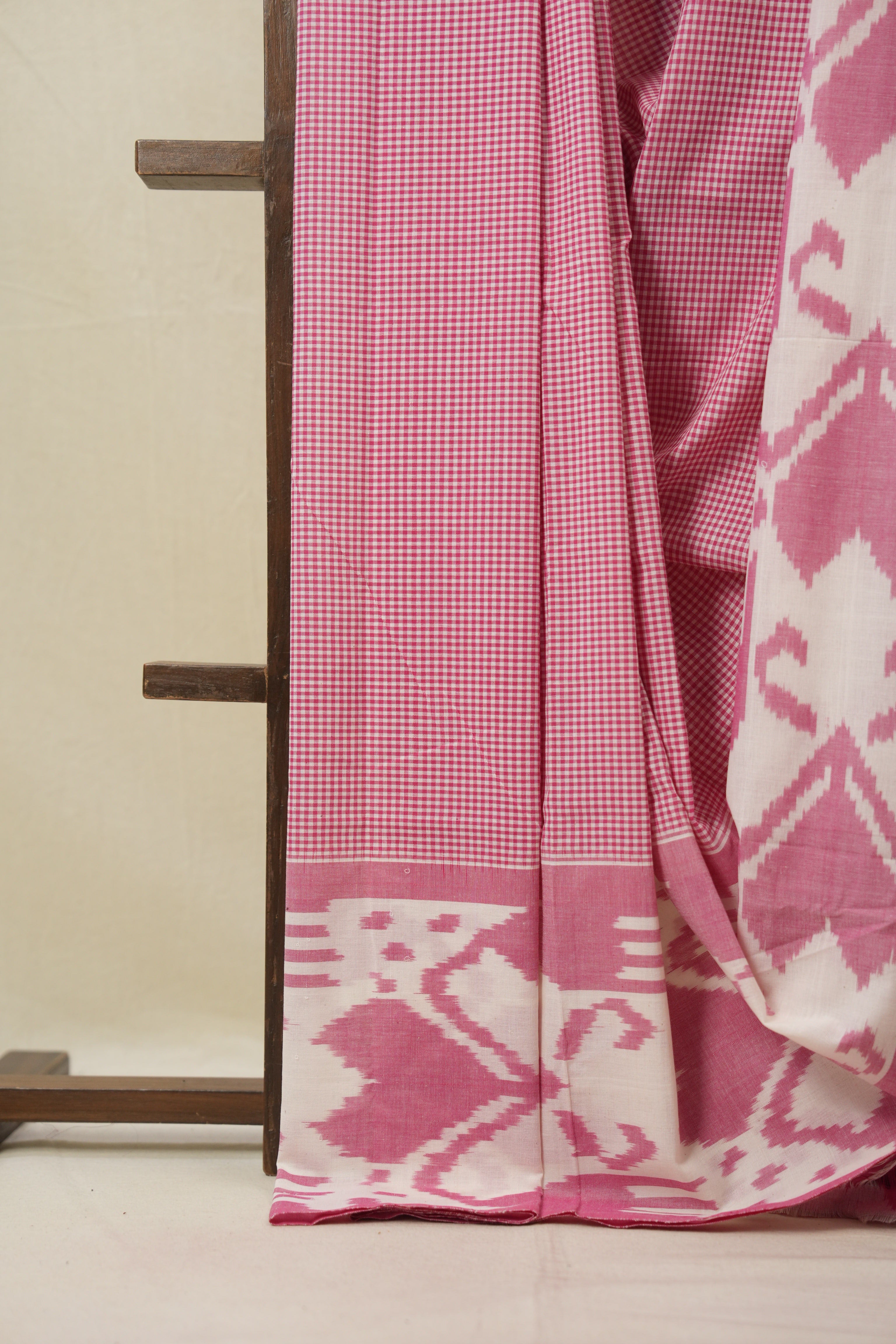 Pink Pochampalli Cotton Ikat Saree - SRPPCIS712