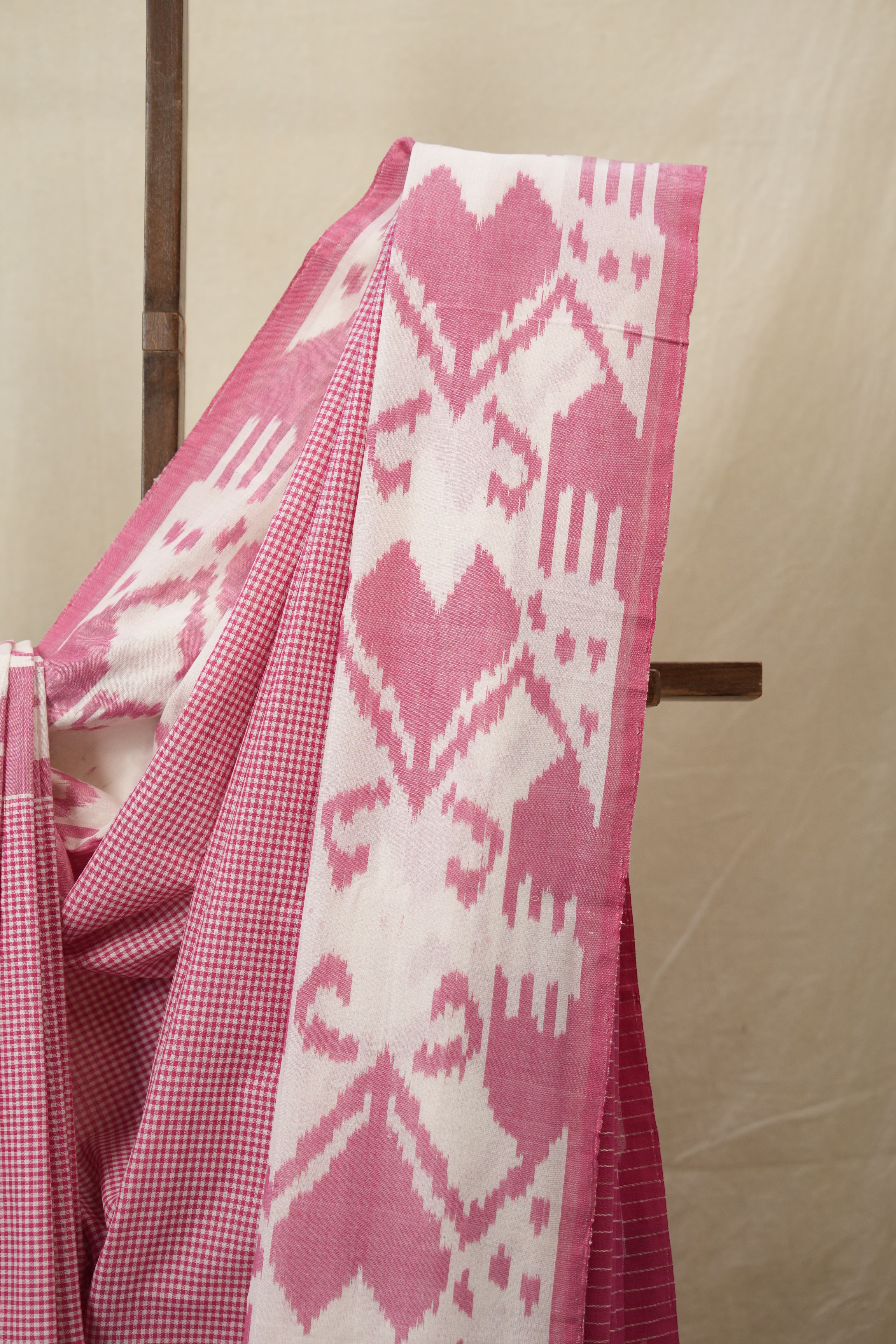 Pink Pochampalli Cotton Ikat Saree - SRPPCIS712