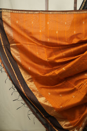 Black Maheshwari Saree - SRBMS1220