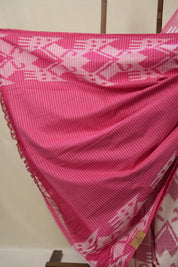 Pink Pochampalli Cotton Ikat Saree - SRPPCIS712