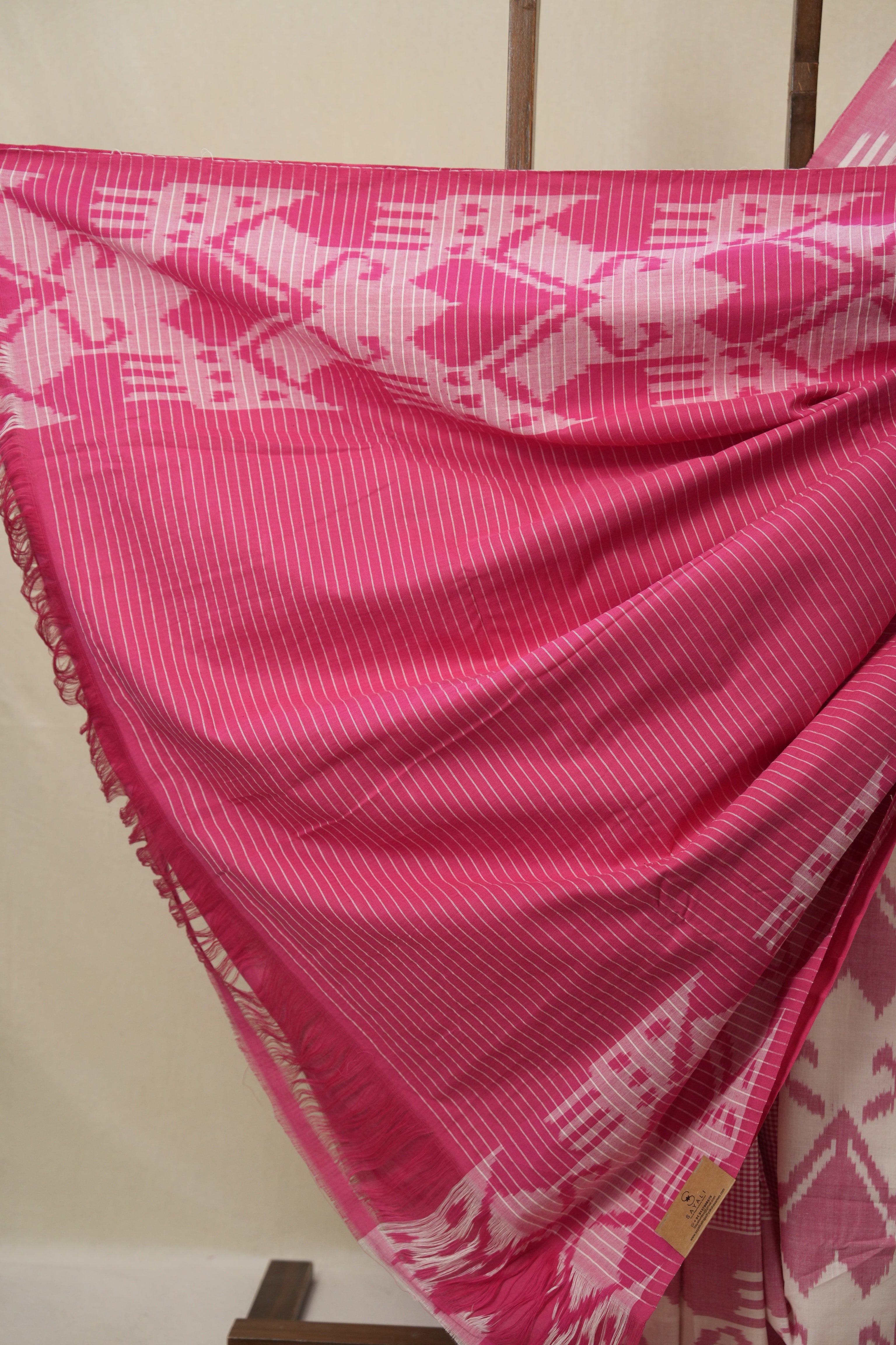 Pink Pochampalli Cotton Ikat Saree - SRPPCIS712