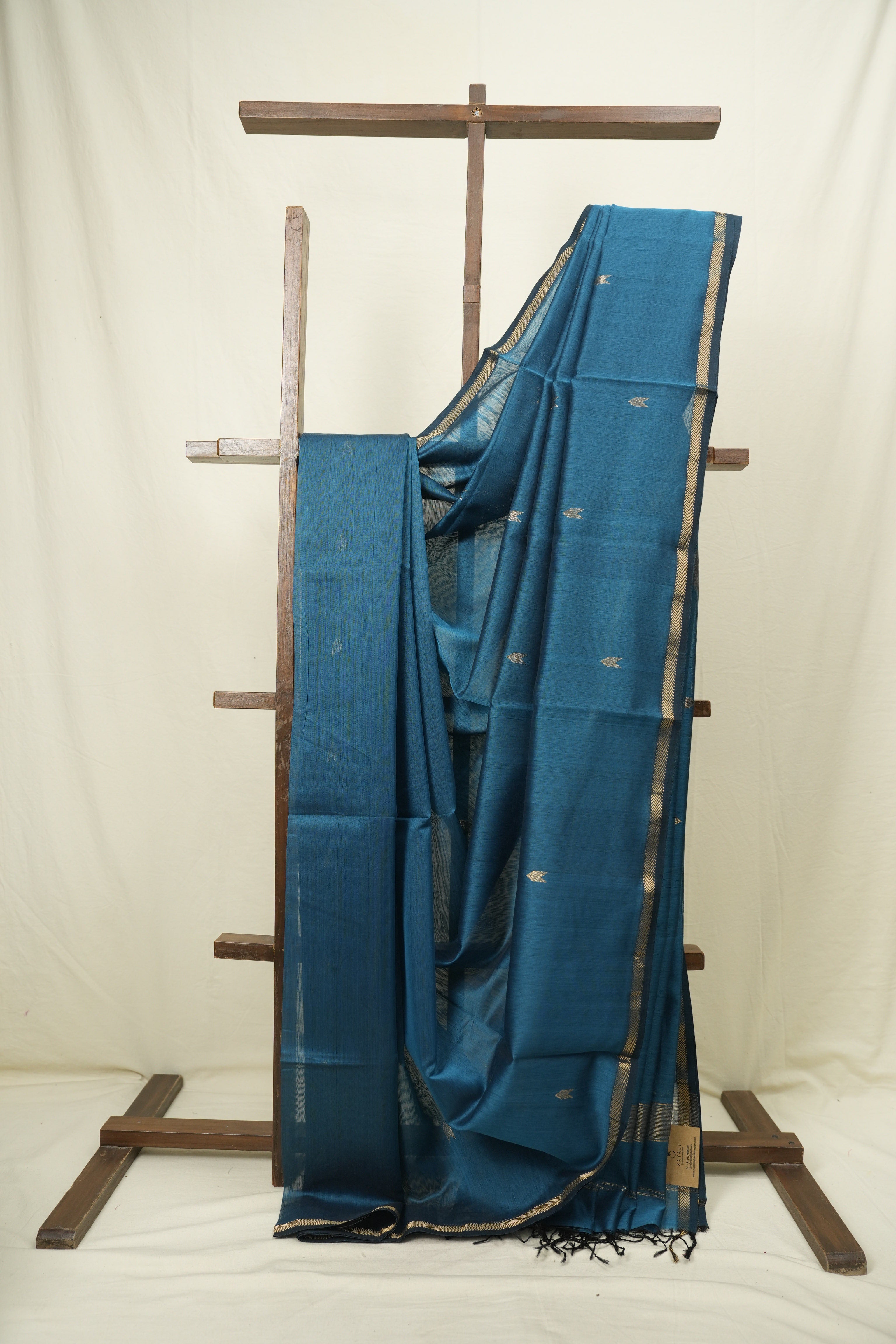 Peacock Blue Maheshwari Saree - SRPBMS1202