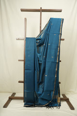 Peacock Blue Maheshwari Saree - SRPBMS1202