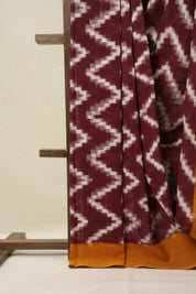Maroon Pochampalli Cotton Ikat Saree - SRMPCIS713