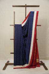 Blue Pochampalli Cotton Ikat Saree - SRBPCIS663