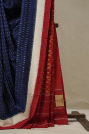 Blue Pochampalli Cotton Ikat Saree - SRBPCIS663