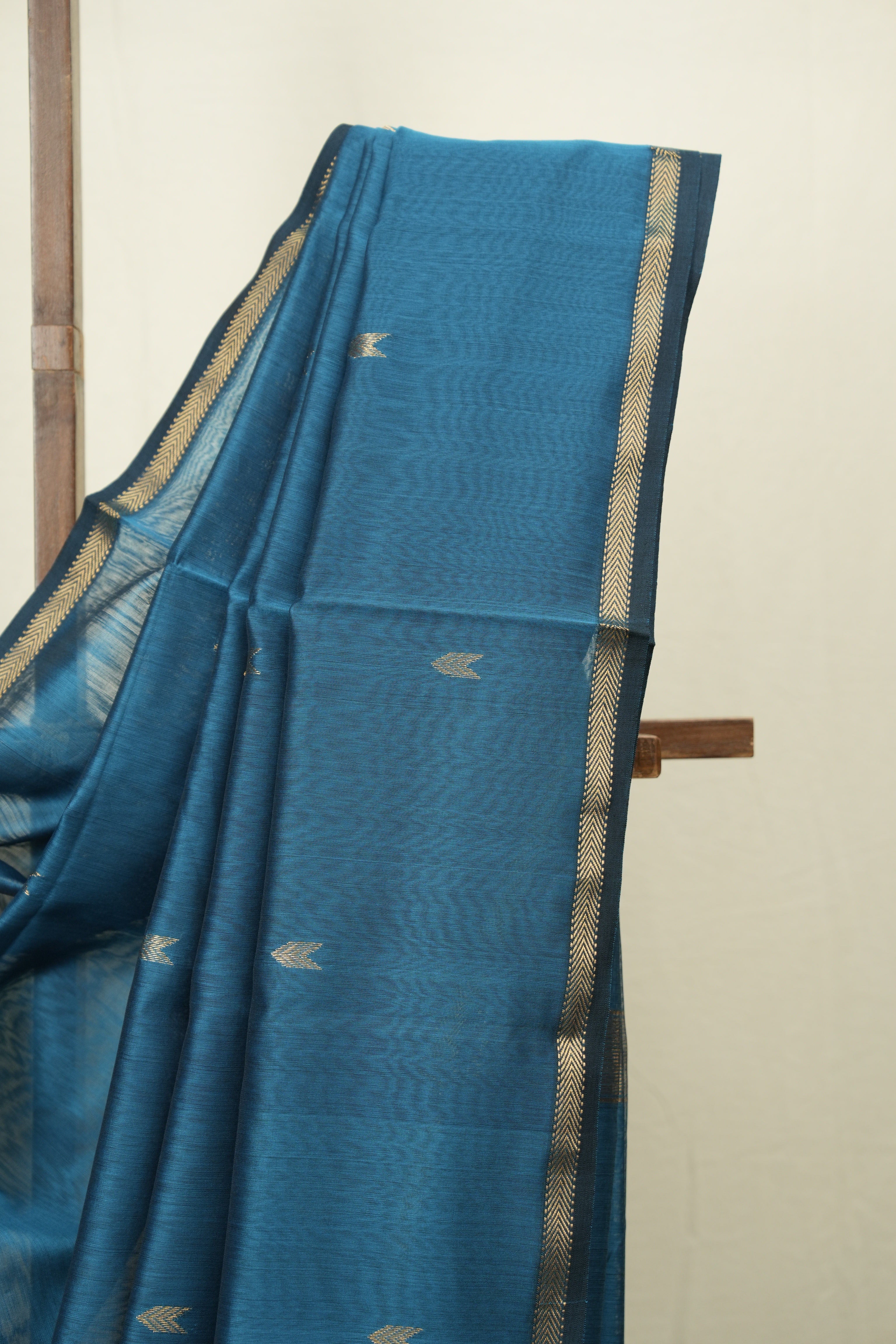 Peacock Blue Maheshwari Saree - SRPBMS1202