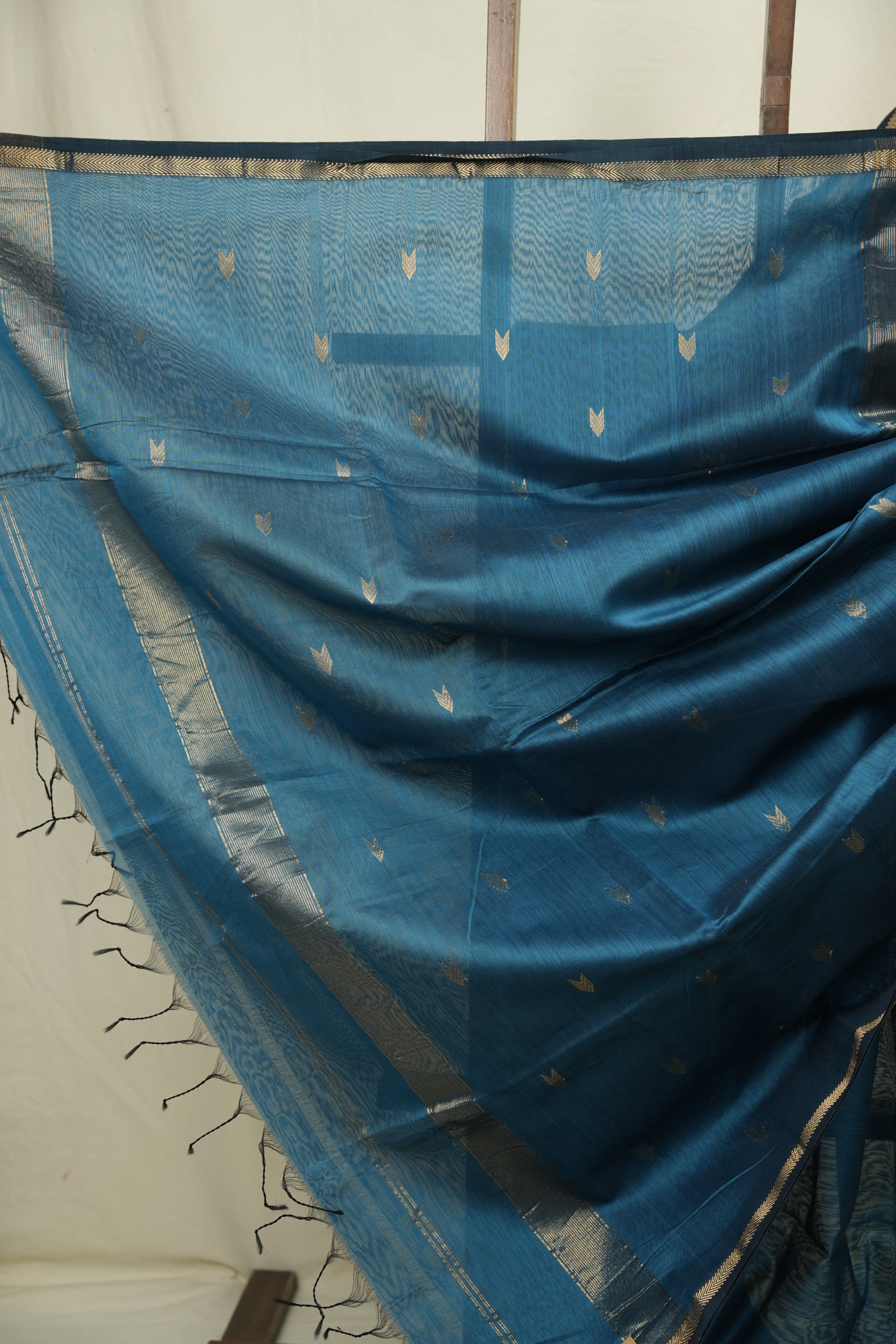 Peacock Blue Maheshwari Saree - SRPBMS1202