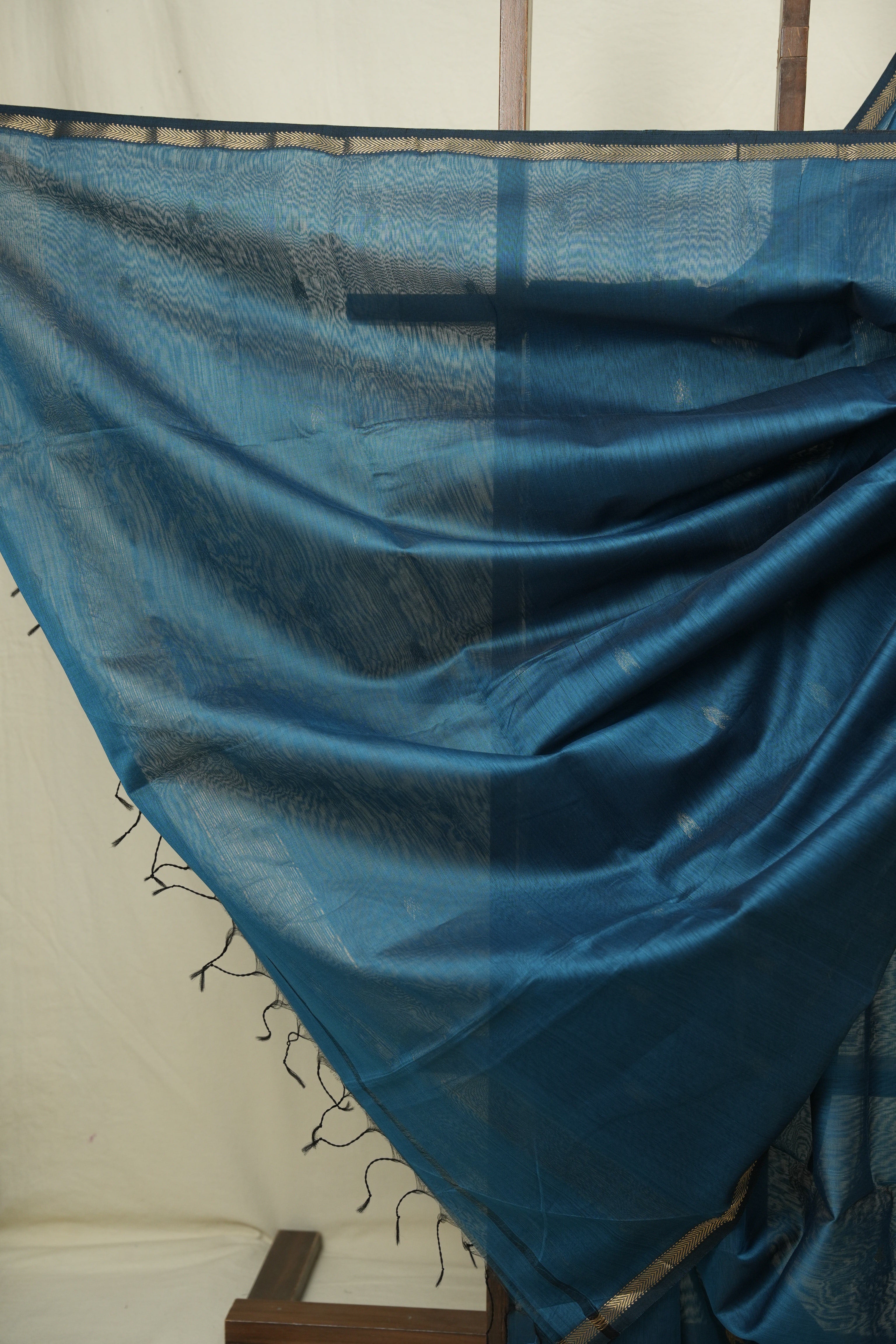 Peacock Blue Maheshwari Saree - SRPBMS1202