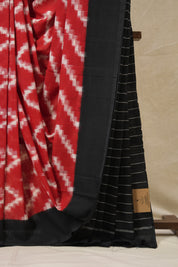 Red Pochampalli Cotton Ikat Saree - SRRPCIS714