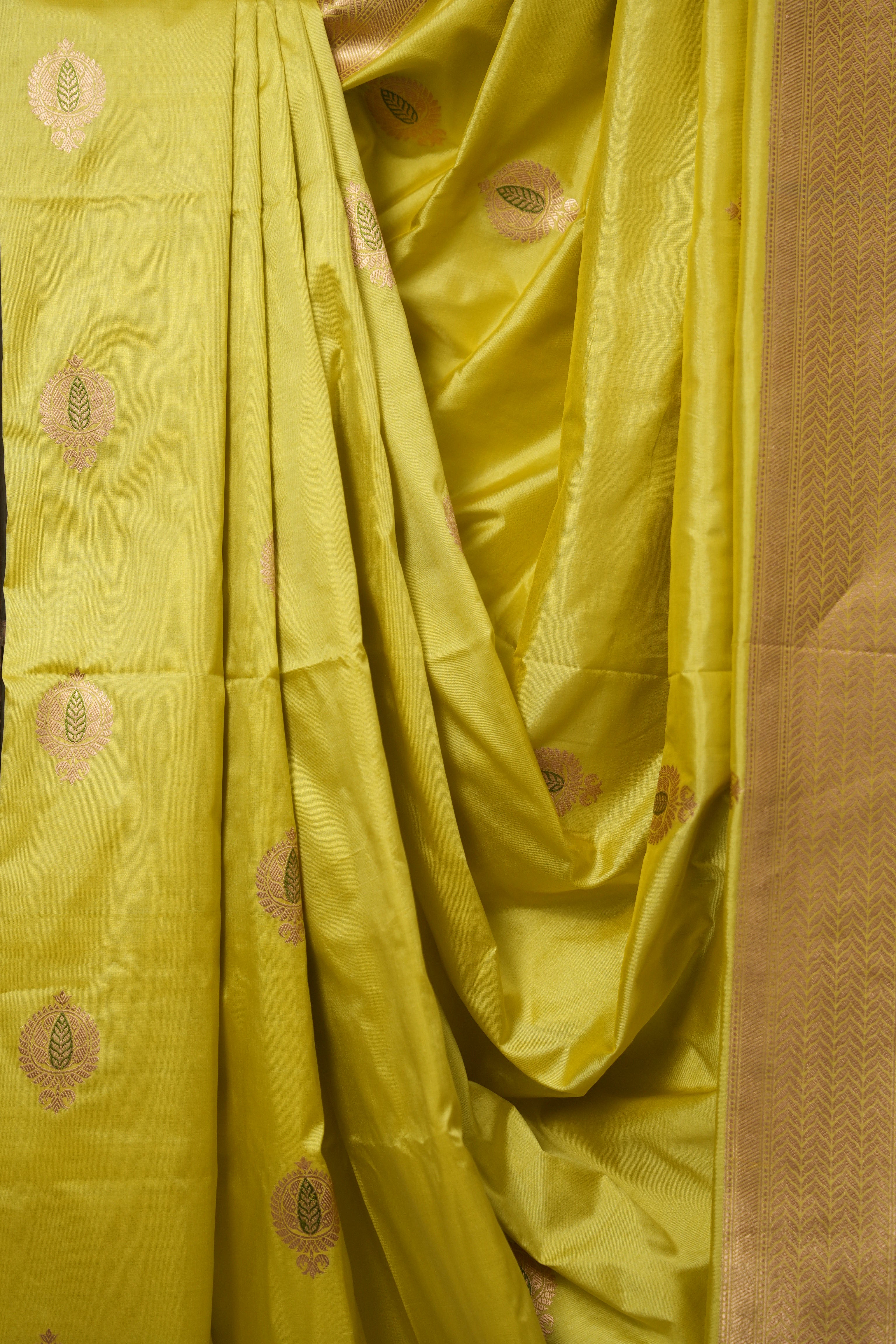 Lemon Yellow Banarasi Silk Saree - SRLYBSS022
