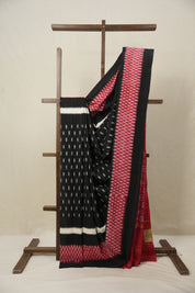Black Pochampalli Cotton Ikat Saree - SRBPCIS662