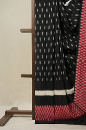 Black Pochampalli Cotton Ikat Saree - SRBPCIS662