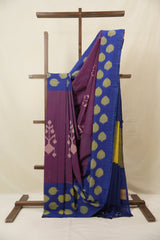 Two Tone Purple Pochampalli Cotton Ikat Saree - SRTPPCIS715