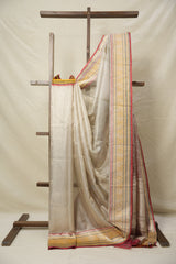 Cream Tissue Banarasi Silk Saree - SRCTBSS013