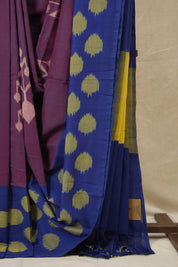 Two Tone Purple Pochampalli Cotton Ikat Saree - SRTPPCIS715