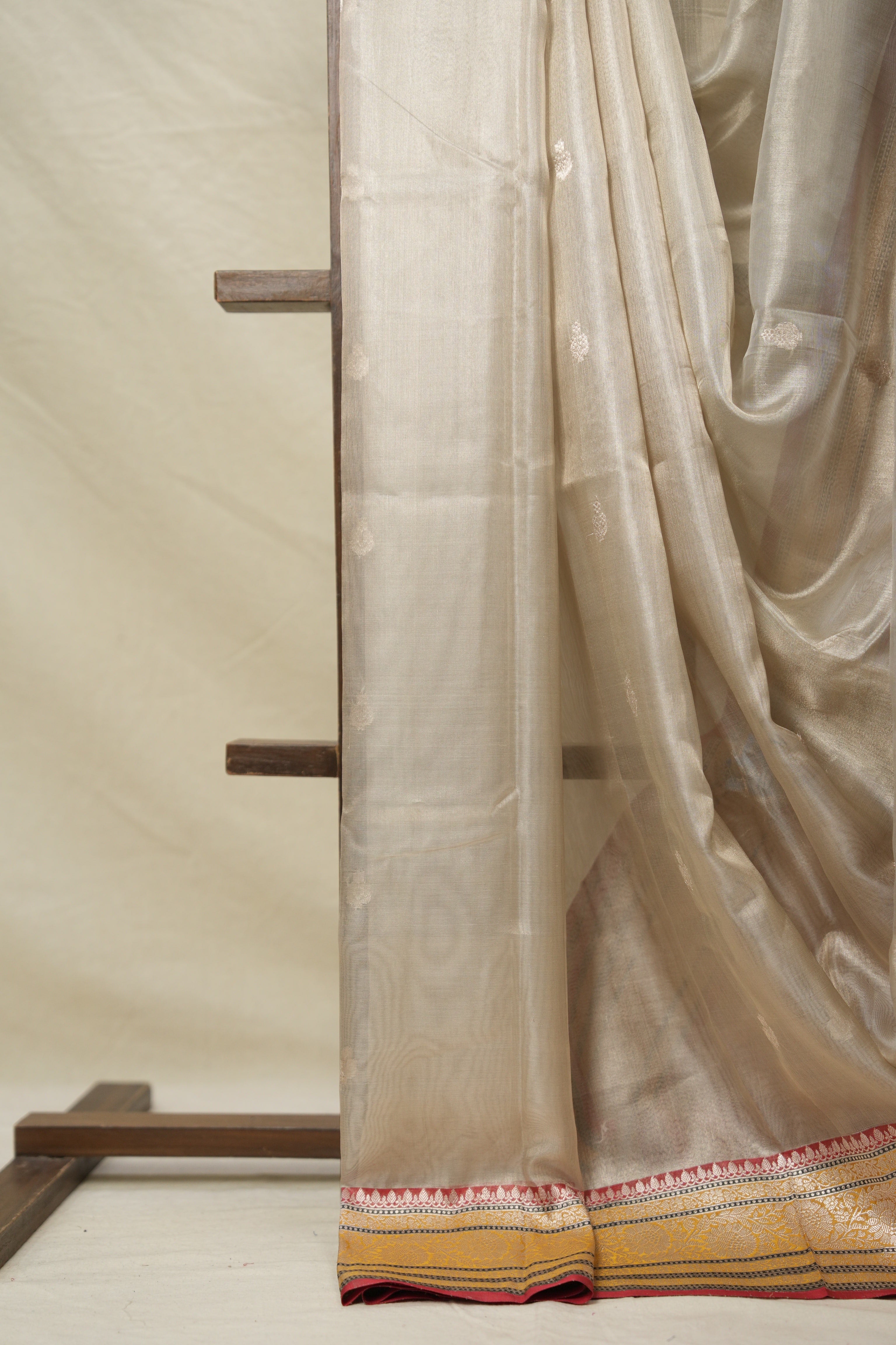 Cream Tissue Banarasi Silk Saree - SRCTBSS013