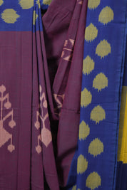 Two Tone Purple Pochampalli Cotton Ikat Saree - SRTPPCIS715