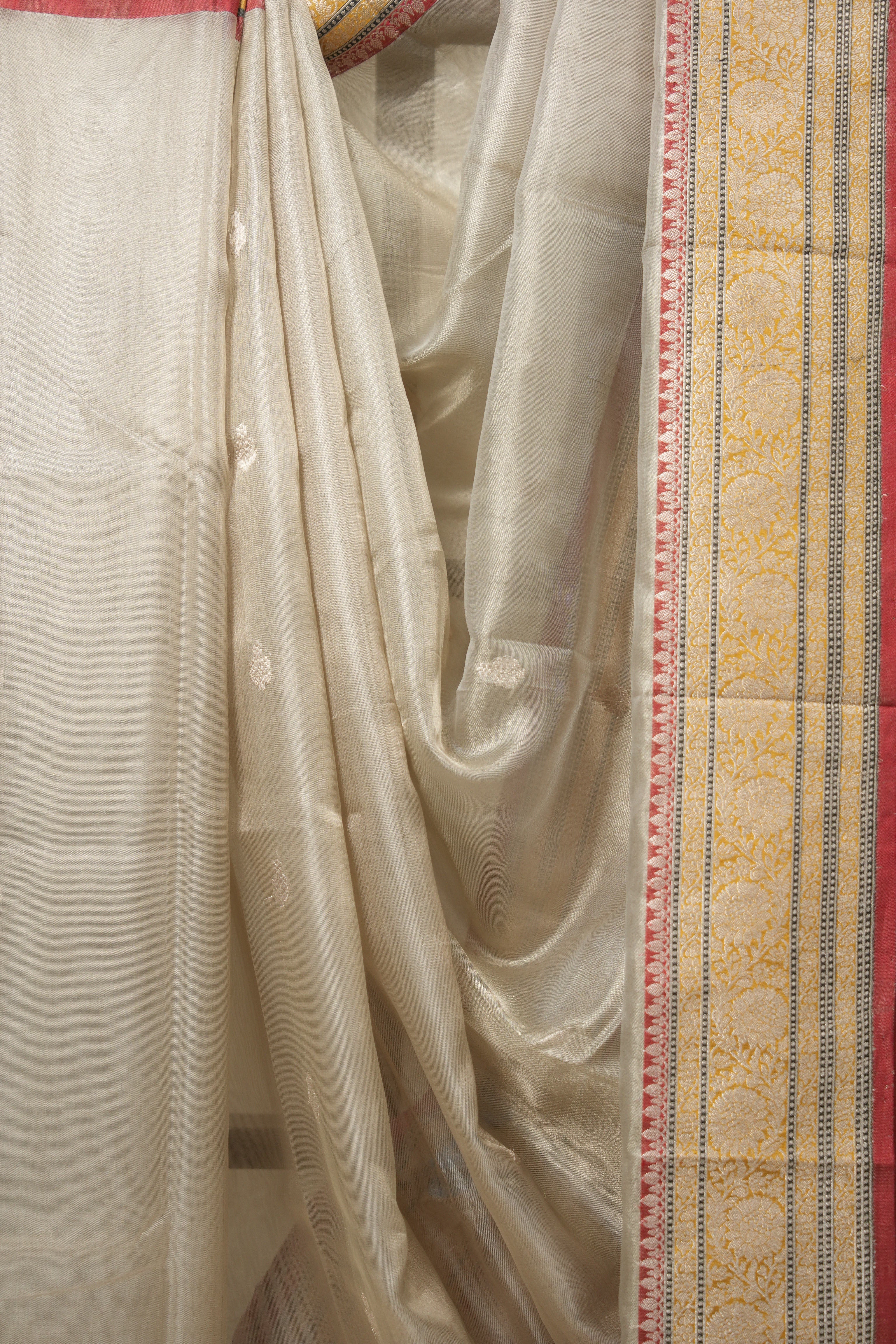 Cream Tissue Banarasi Silk Saree - SRCTBSS013