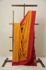 Musturd Yellow Pochampalli Cotton Ikat Saree - SRMYPCIS661