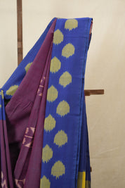 Two Tone Purple Pochampalli Cotton Ikat Saree - SRTPPCIS715