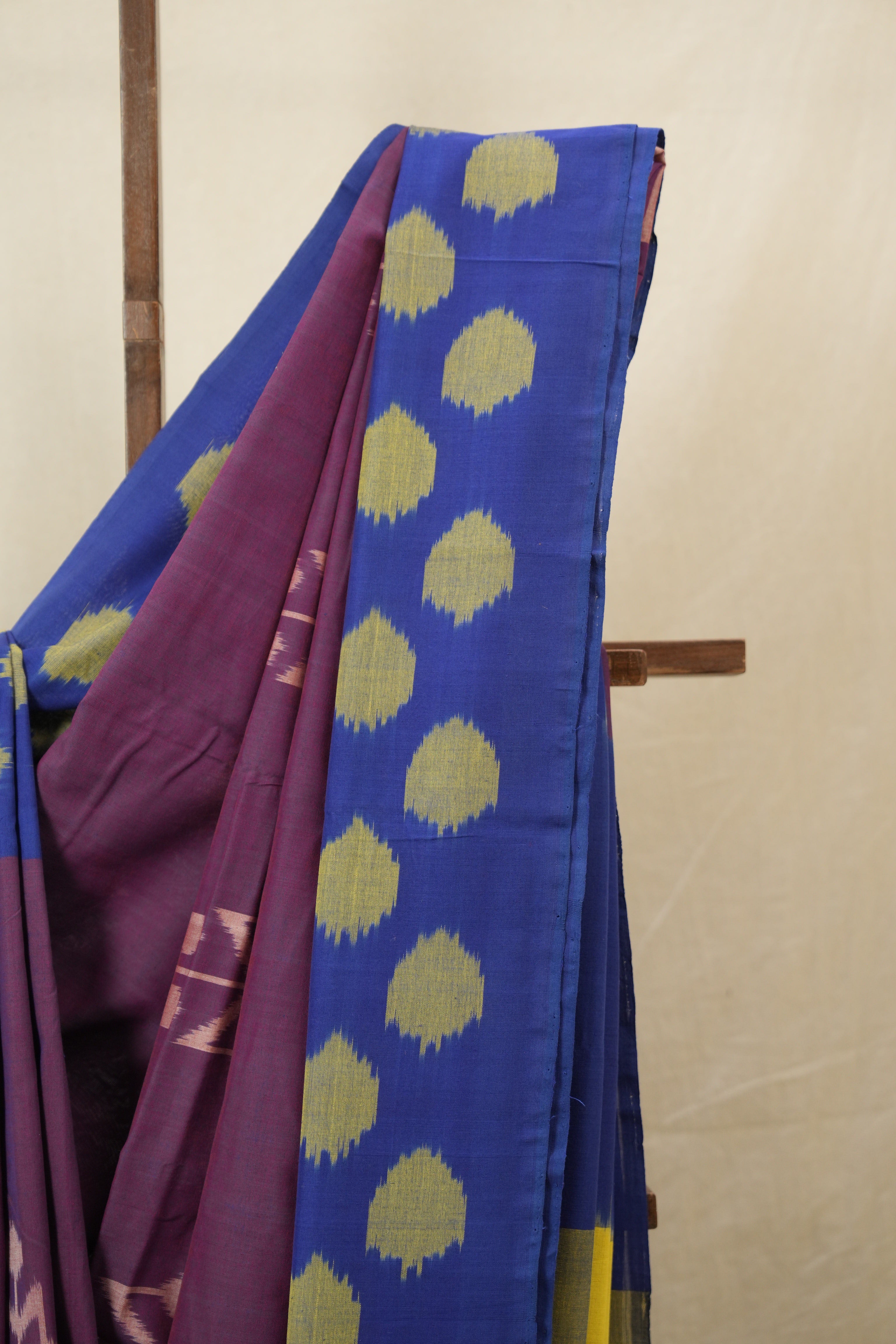 Two Tone Purple Pochampalli Cotton Ikat Saree - SRTPPCIS715