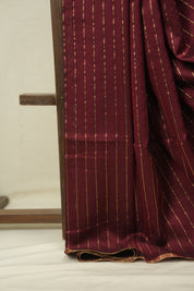 Maroon Maheshwari Saree - SRMMS1209