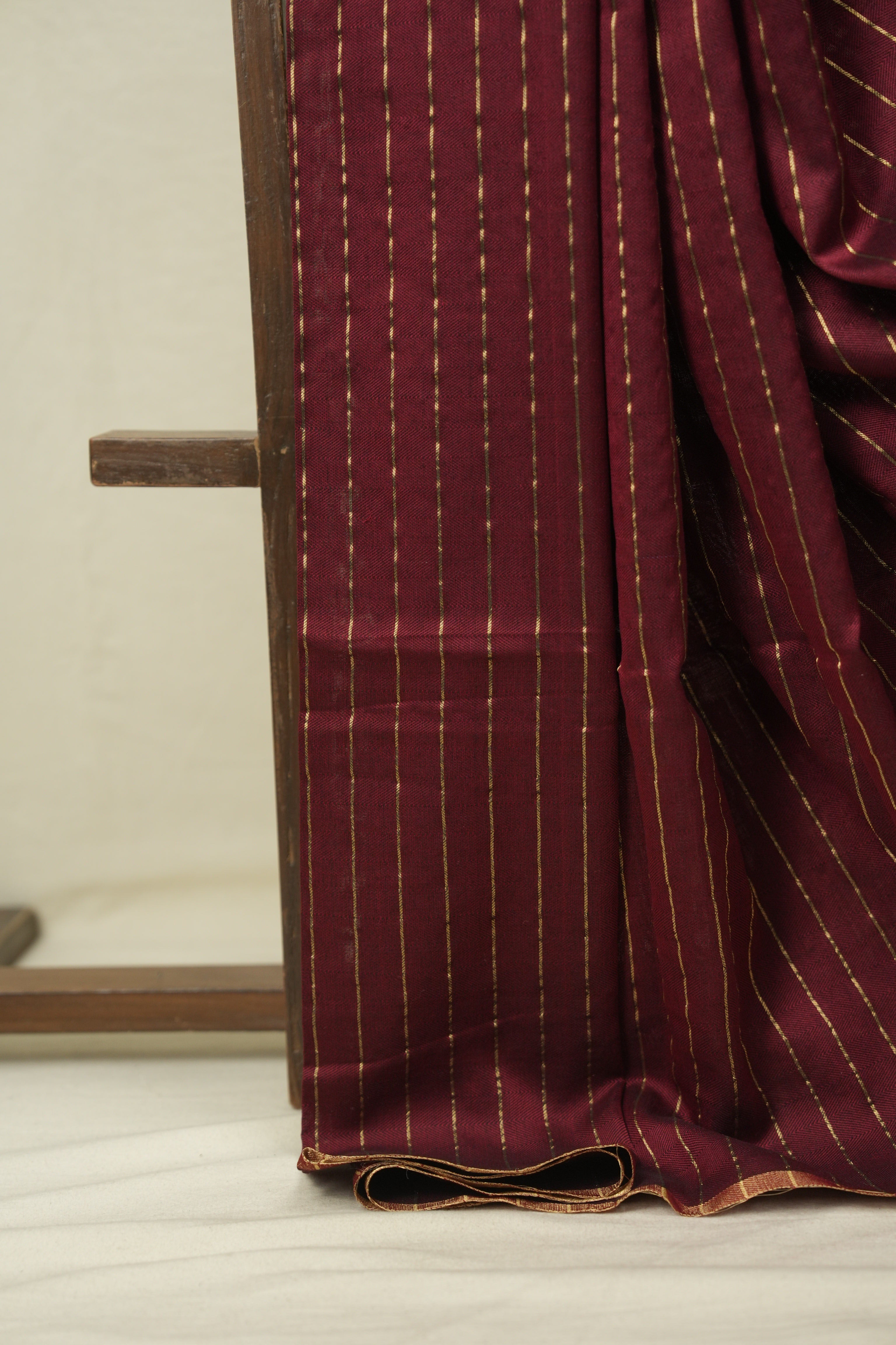 Maroon Maheshwari Saree - SRMMS1209
