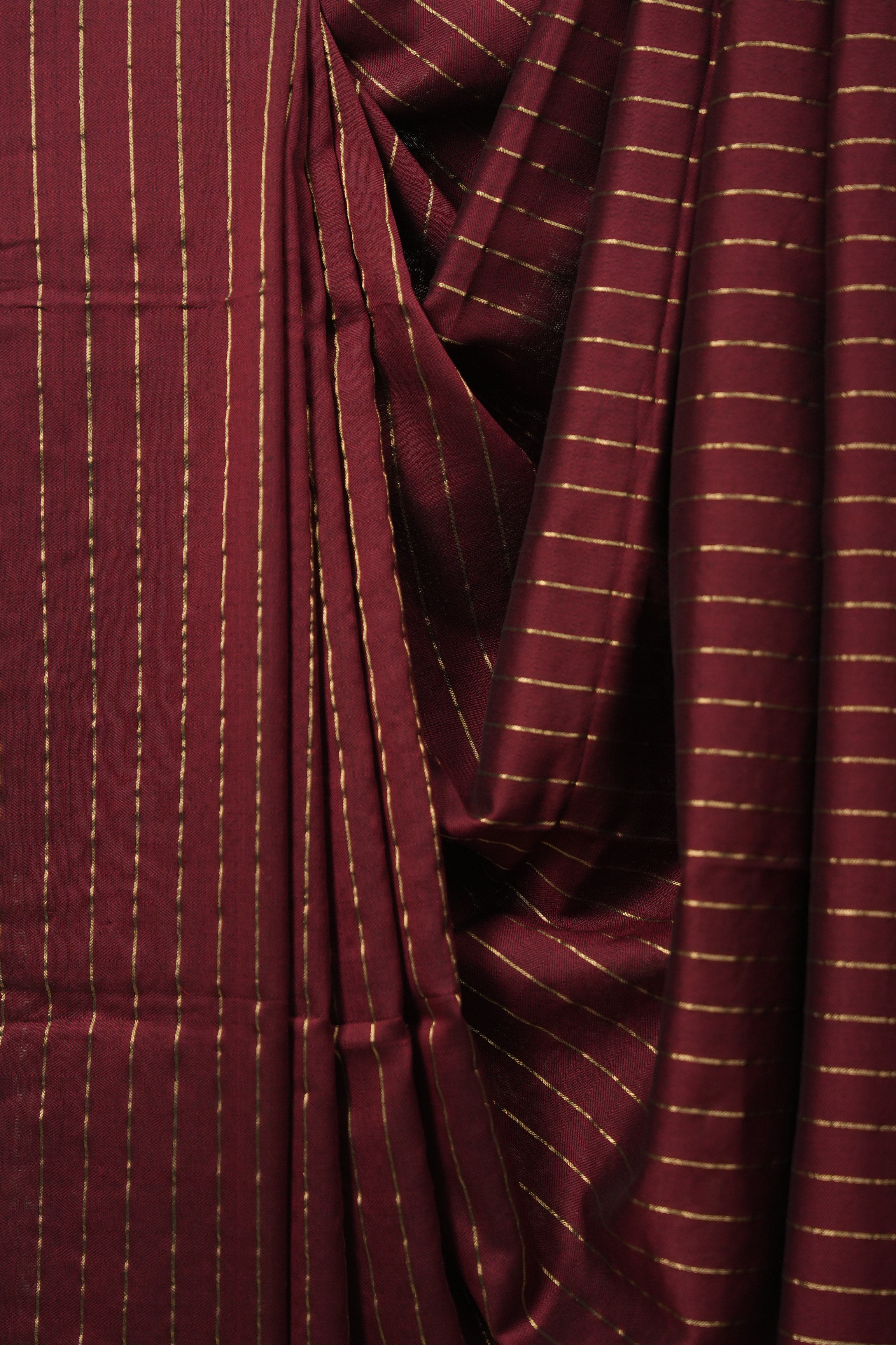 Maroon Maheshwari Saree - SRMMS1209