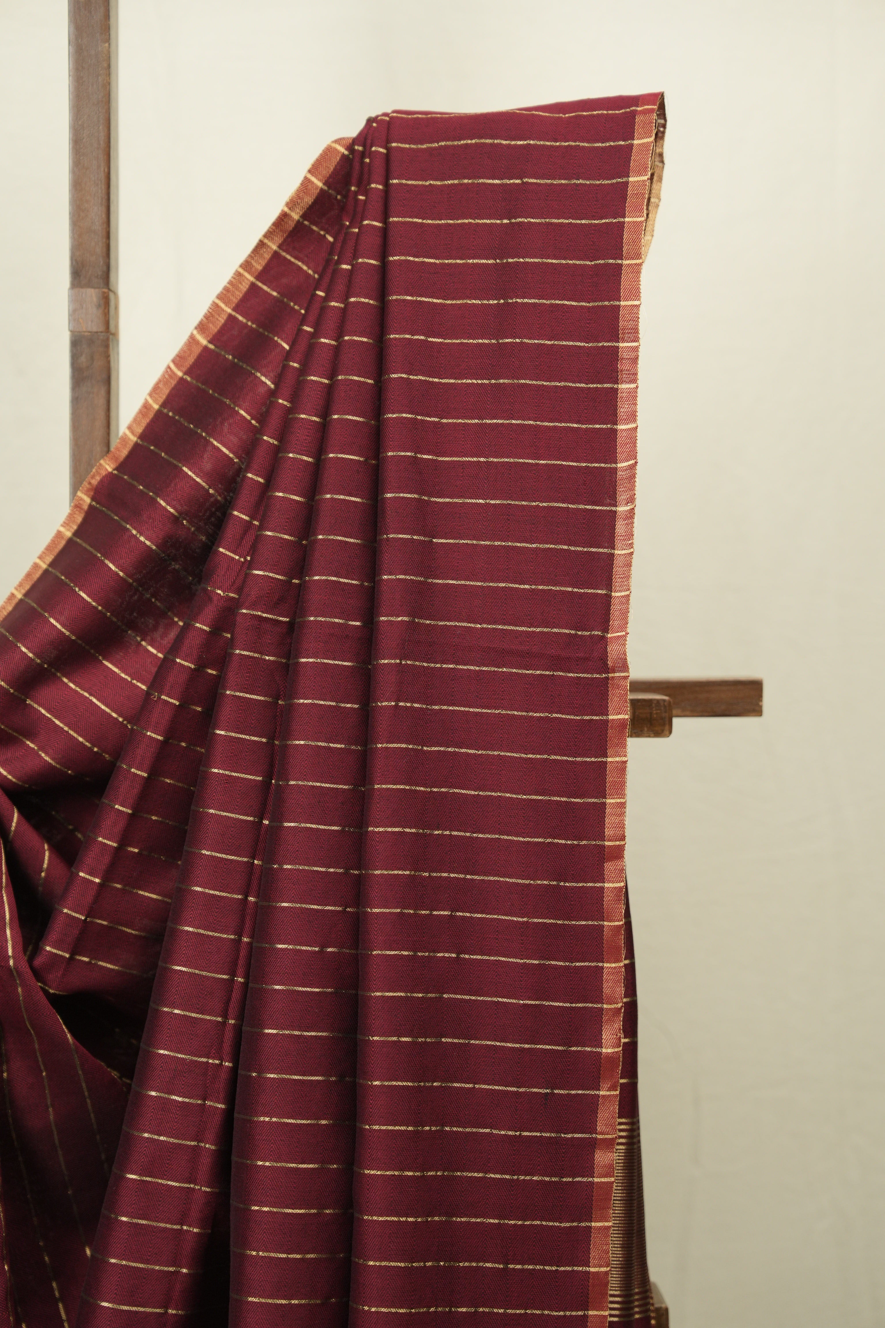 Maroon Maheshwari Saree - SRMMS1209