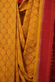 Musturd Yellow Pochampalli Cotton Ikat Saree - SRMYPCIS661