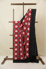 Red Pochampalli Cotton Ikat Saree - SRRPCIS716