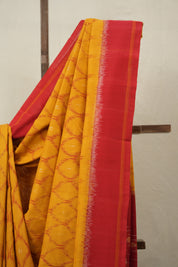 Musturd Yellow Pochampalli Cotton Ikat Saree - SRMYPCIS661
