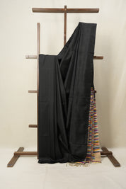 Black Soft Silk Saree - SRBSSS355