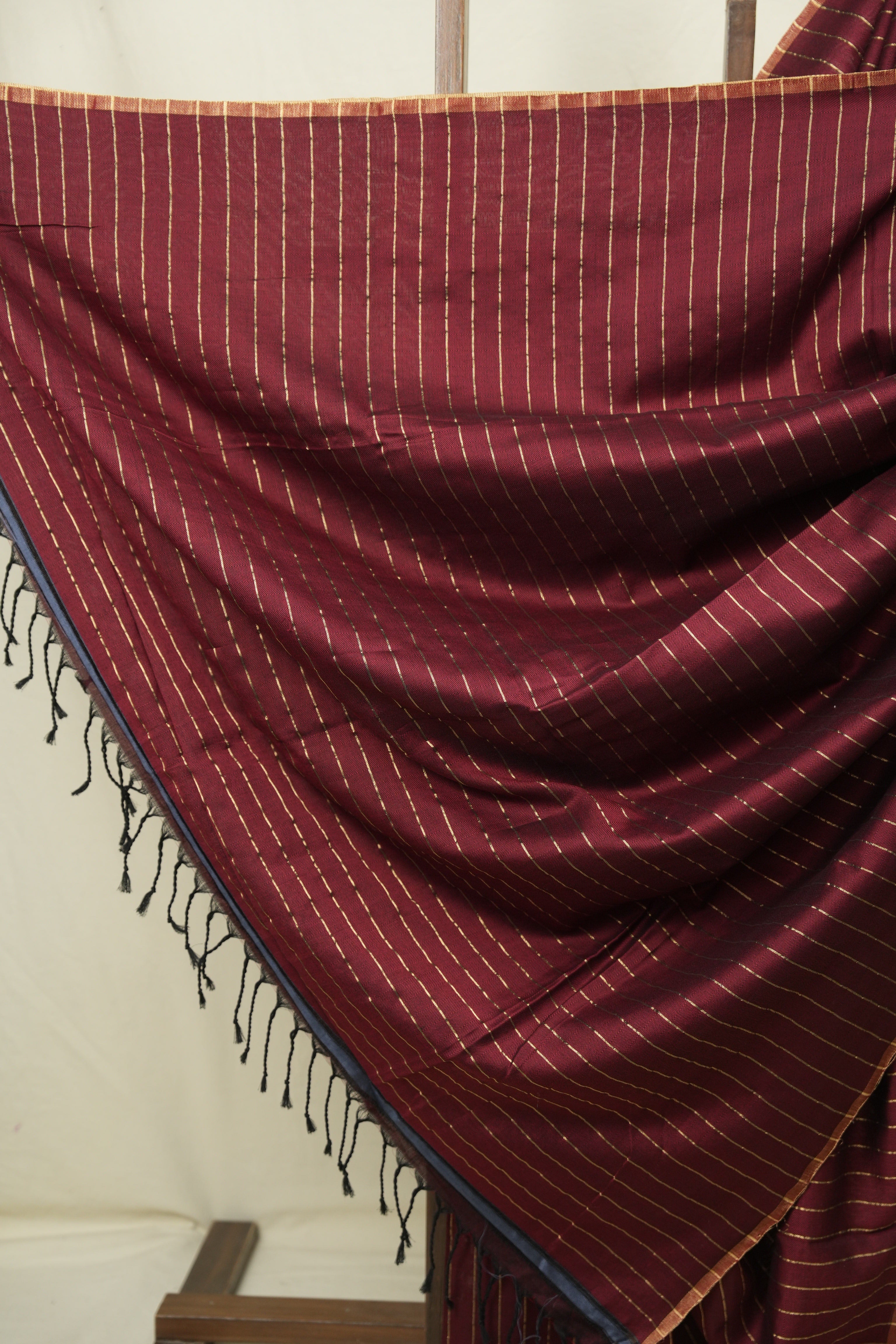 Maroon Maheshwari Saree - SRMMS1209