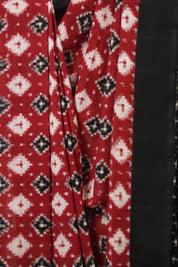 Red Pochampalli Cotton Ikat Saree - SRRPCIS716