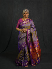 Two Tone Lavender Silk Paithani Saree - SRTTLSPS766
