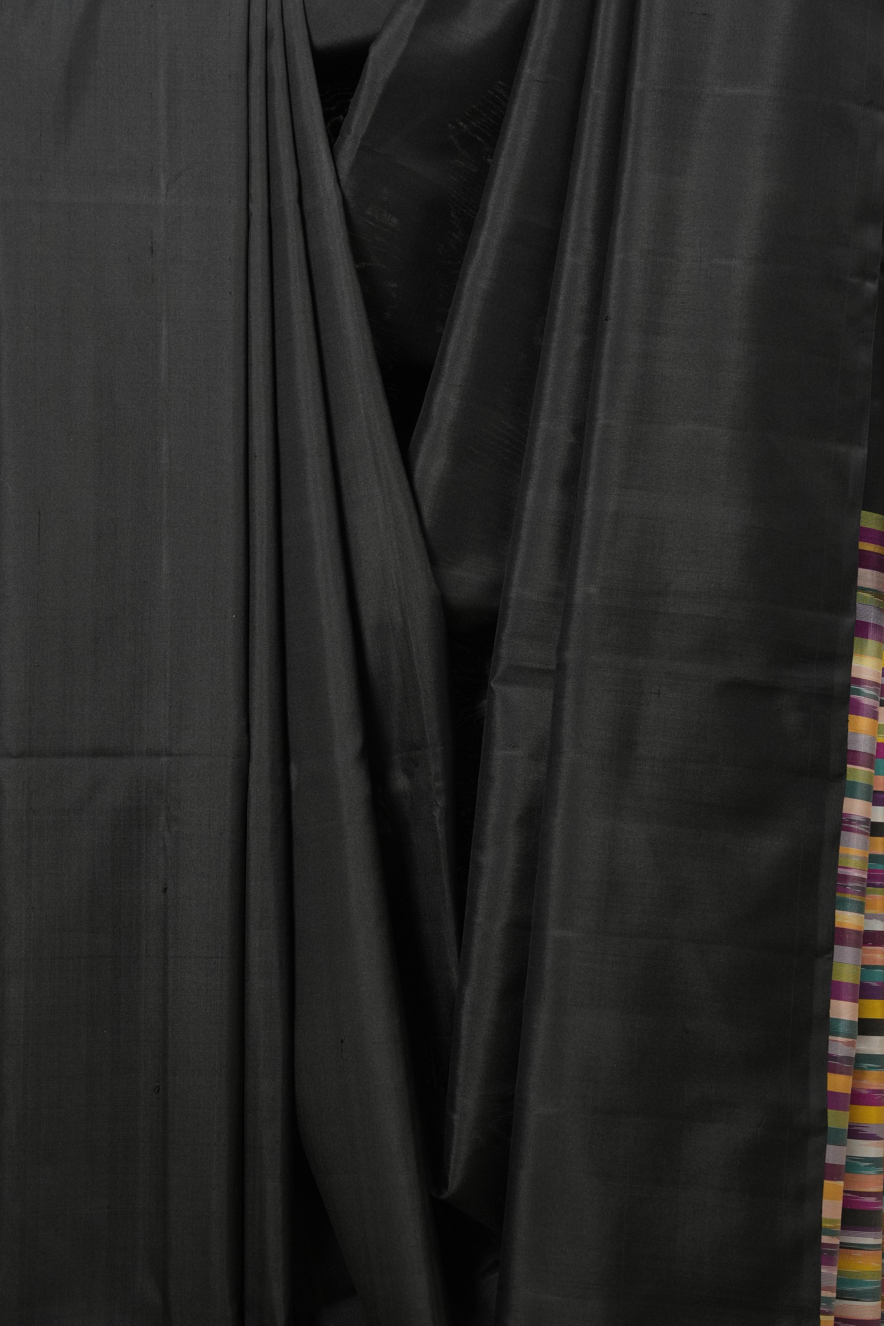 Black Soft Silk Saree - SRBSSS355