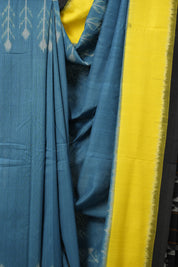 Teal Blue Pochampalli Cotton Ikat Saree - SRTBPCIS660