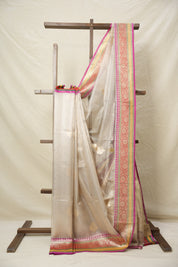 Golden Cream Tissue Banarasi Silk Saree - SRGCTBSS016