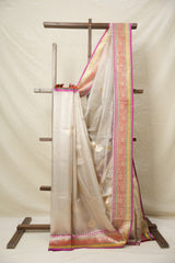 Golden Cream Tissue Banarasi Silk Saree - SRGCTBSS016