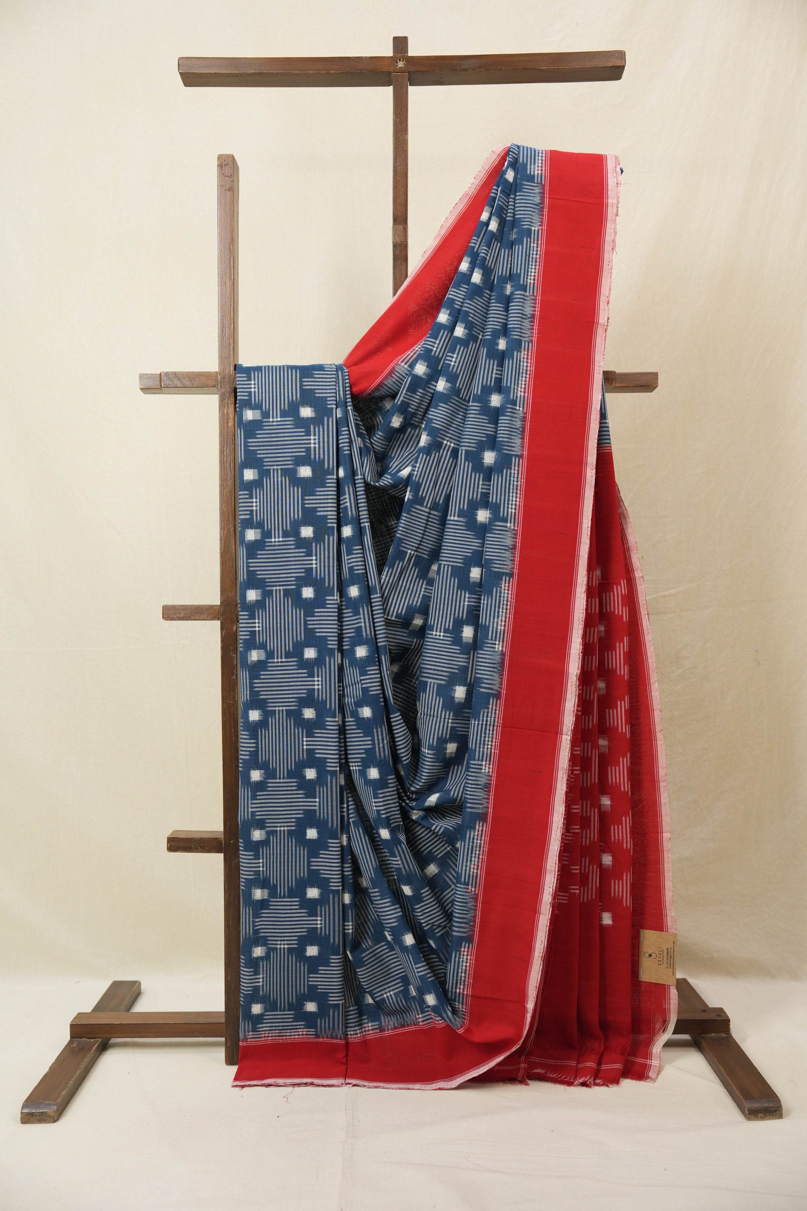 Teal Blue Pochampalli Cotton Ikat Saree - SRTBPCIS717