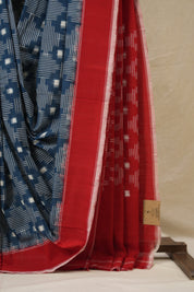 Teal Blue Pochampalli Cotton Ikat Saree - SRTBPCIS717