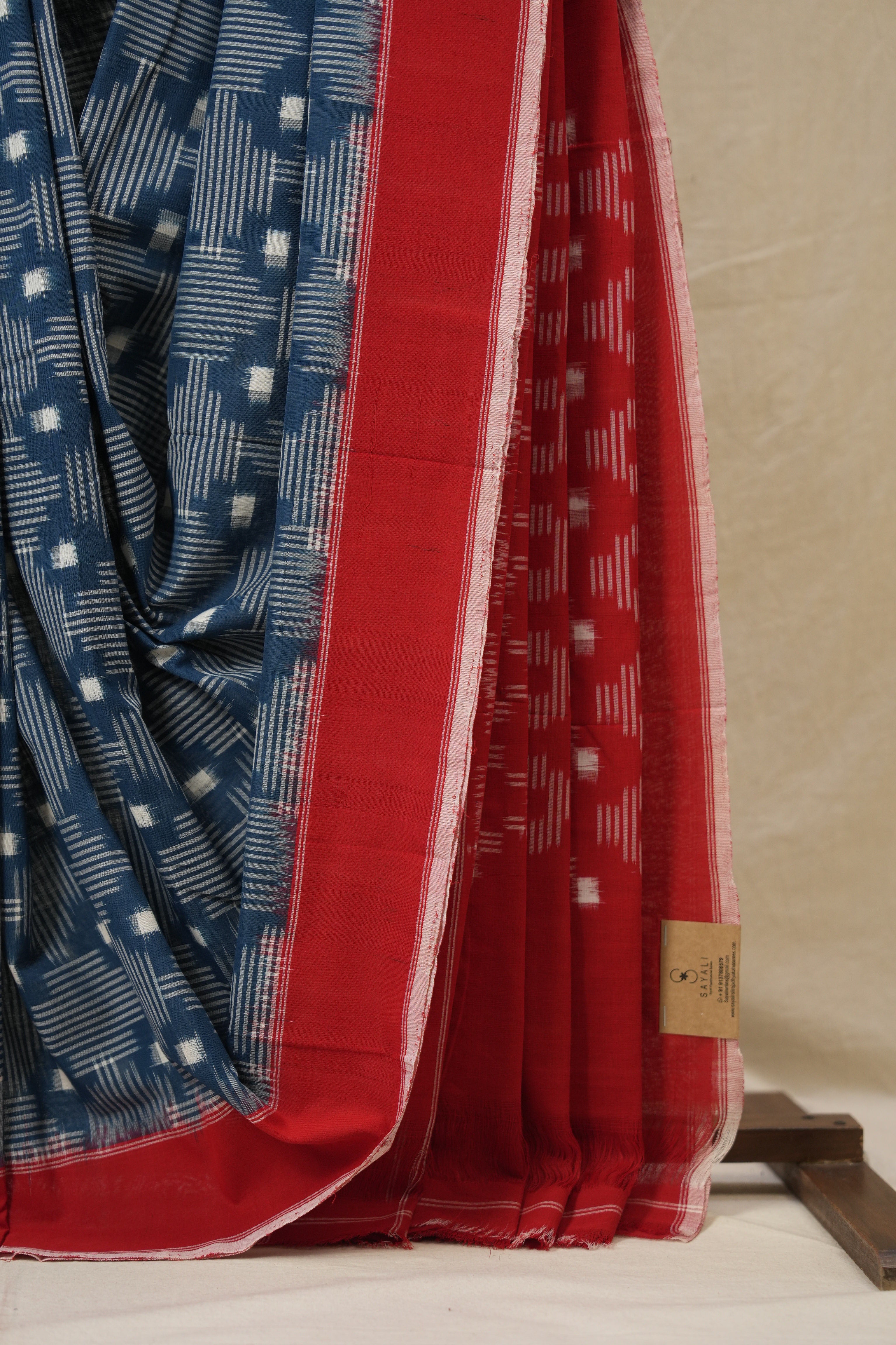 Teal Blue Pochampalli Cotton Ikat Saree - SRTBPCIS717