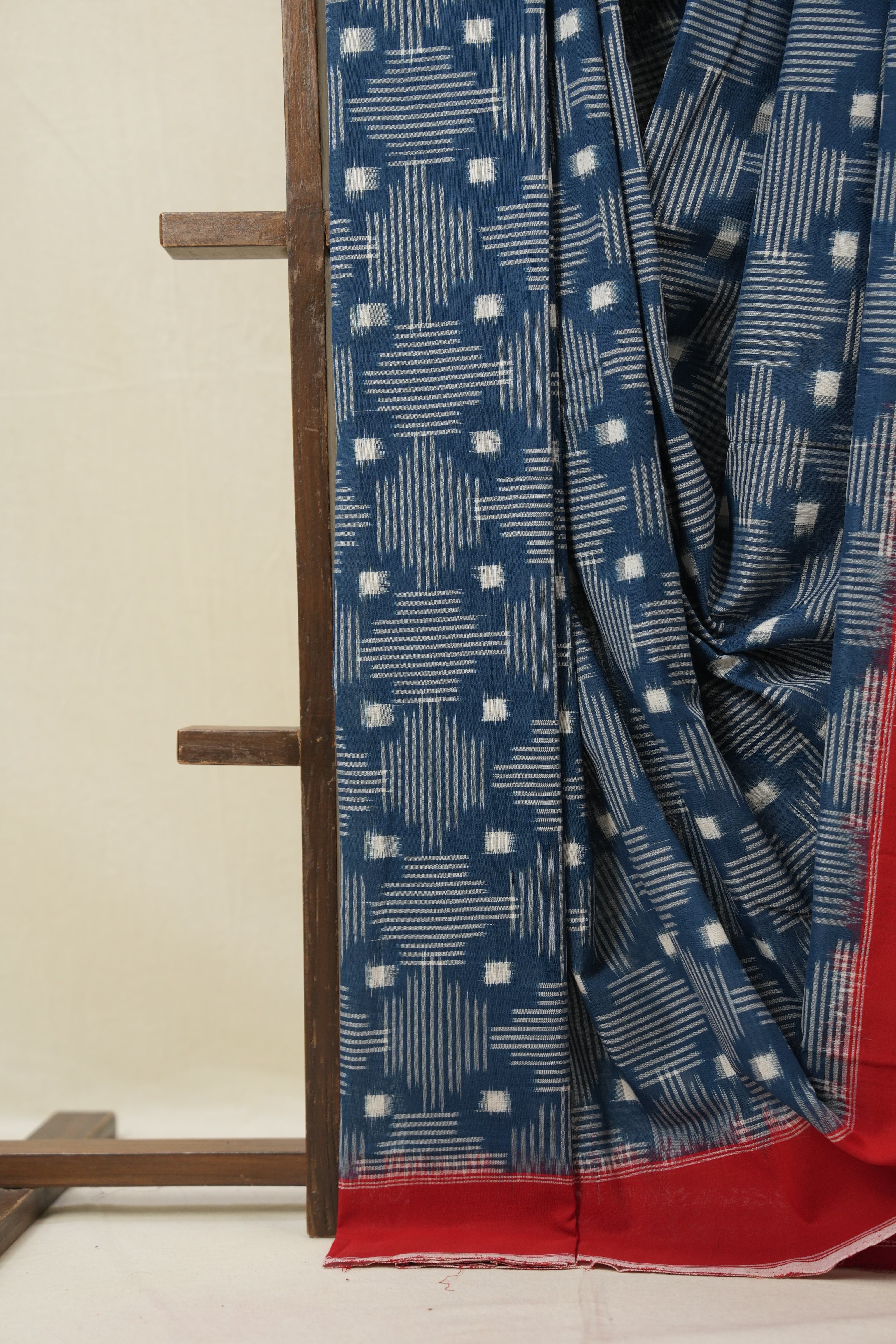 Teal Blue Pochampalli Cotton Ikat Saree - SRTBPCIS717